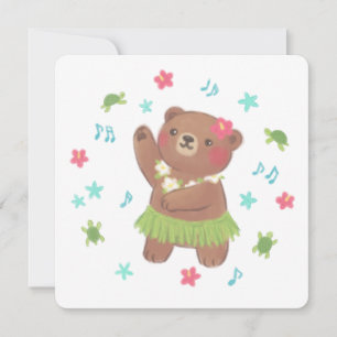 Cartes Pour Fêtes Annuelles L'ours en peluche à Hawaii Illustration