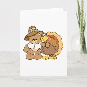 Cartes Pour Fêtes Annuelles l'ours en peluche d'action de grâce