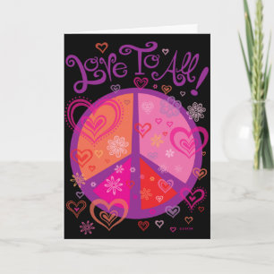 Cartes Pour Fêtes Annuelles Love and the Peace Sign Valentine