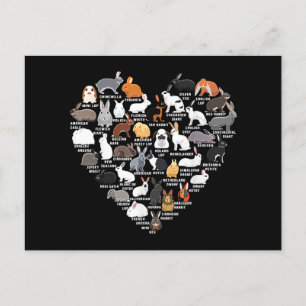 Cartes Pour Fêtes Annuelles Love Bunnies Funny Coeur lapin