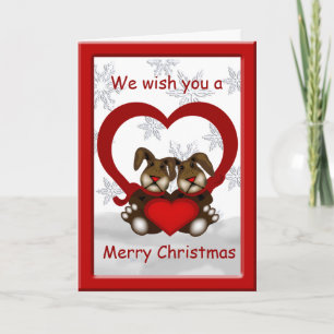 Cartes Pour Fêtes Annuelles Love Bunnies Joyeux voeux de Noël