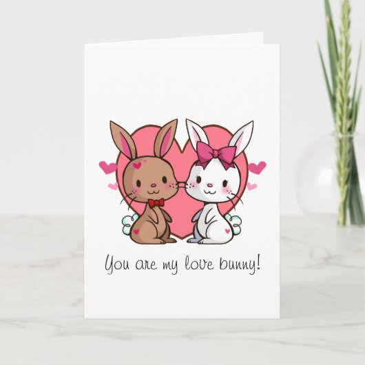 Cartes Pour Fêtes Annuelles Love Bunny Valentine's Card (Devant)