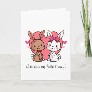 Cartes Pour Fêtes Annuelles Love Bunny Valentine's Card