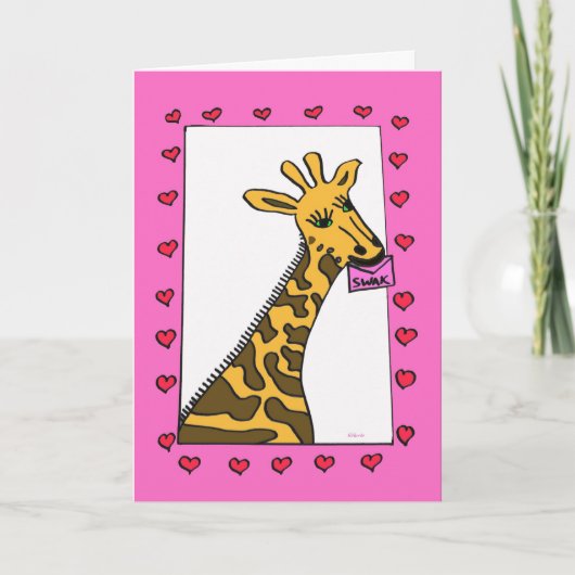 Cartes Pour Fêtes Annuelles Love Giraffe Valentine (Devant)
