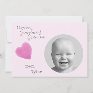 Cartes Pour Fêtes Annuelles Love Grand-parents Photo Coeur Rose Valentines