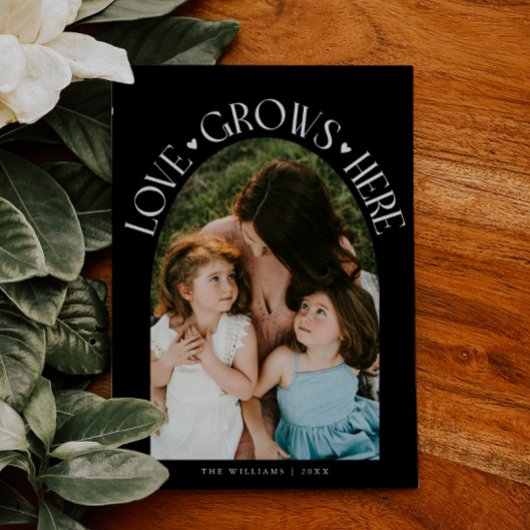 Cartes Pour Fêtes Annuelles Love Grows Here Black Arch Valentines Day