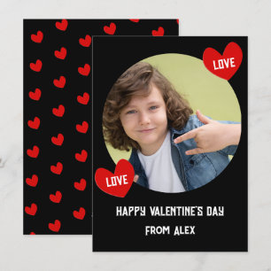 Cartes Pour Fêtes Annuelles Love Heart Boy Classroom Photo Valentines Day Card