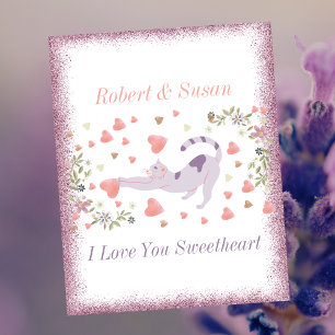 Cartes Pour Fêtes Annuelles Love Heart Moderne tendance Cute Chat Valentines J