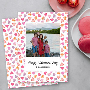 Cartes Pour Fêtes Annuelles Love Hearts Cadre Famille Photo Saint Valentin