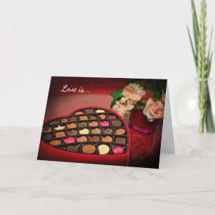 Cartes Pour Fêtes Annuelles Love is like a box of chocolat Valentine's card