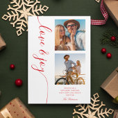 Cartes Pour Fêtes Annuelles Love & Joy Christmas Script Photo
