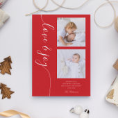 Cartes Pour Fêtes Annuelles Love & Joy Christmas Script Photo