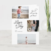 Cartes Pour Fêtes Annuelles Love & Joy Family Photos QR Code Video Message (Devant)