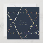 Cartes Pour Fêtes Annuelles Love Joy Light Elegant Gold Star de David Photo (Dos)