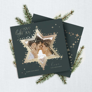Cartes Pour Fêtes Annuelles Love Joy Light Elegant Gold Star de David Photo