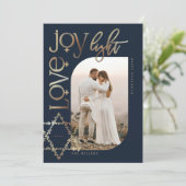 Cartes Pour Fêtes Annuelles Love Joy Light Star de David Happy Hanoukka Photo (Debout devant)