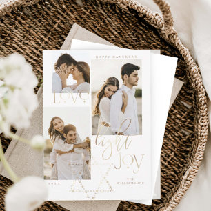 Cartes Pour Fêtes Annuelles Love Light Joy Star David Hanoukka Photo Collage