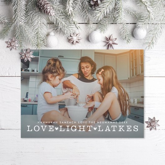 Cartes Pour Fêtes Annuelles Love Light Latkes Hanukkah Photo