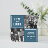 Cartes Pour Fêtes Annuelles Love & Light Modern Hanoukka Photo (Debout devant)