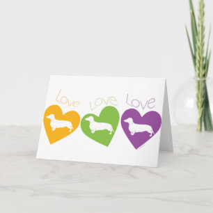 Cartes Pour Fêtes Annuelles Love Love Love Love Dachshunds !