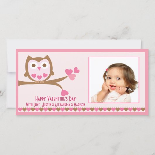 Cartes Pour Fêtes Annuelles Love Owl Saint Valentin (Devant)