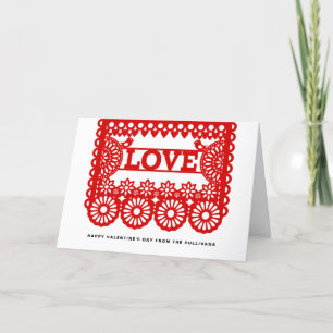 Cartes Pour Fêtes Annuelles Love Papel Picado Red Valentine's Day Photo