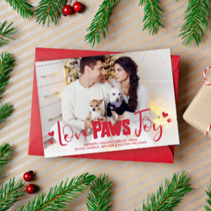 Cartes Pour Fêtes Annuelles Love Paws Joy - Animaux de Noël Photo