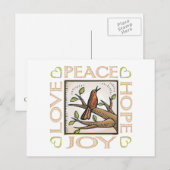 Cartes Pour Fêtes Annuelles Love, Peace, Hope, Joy (Devant / Derrière)