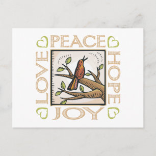 Cartes Pour Fêtes Annuelles Love, Peace, Hope, Joy
