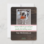 Cartes Pour Fêtes Annuelles Love Peace & Joy (ajouter vos photos) Bois rustiqu (Dos)