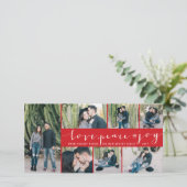 Cartes Pour Fêtes Annuelles Love Peace Joy Simple Script tendance Moderne 7 Ph (Debout devant)