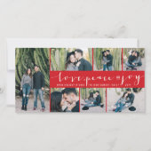 Cartes Pour Fêtes Annuelles Love Peace Joy Simple Script tendance Moderne 7 Ph (Devant)