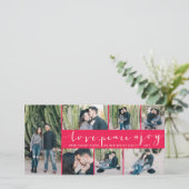 Cartes Pour Fêtes Annuelles Love Peace Joy Simple Script tendance Moderne 7 Ph (Debout devant)