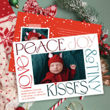Love Peace Joy Tiny Kisses 1er Noël de bébé