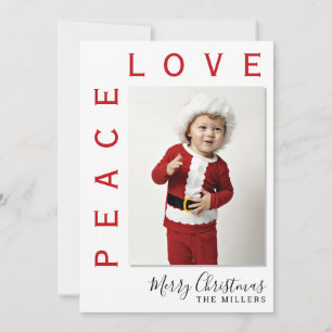 Cartes Pour Fêtes Annuelles Love Peace Photo Christmas Holiday Card