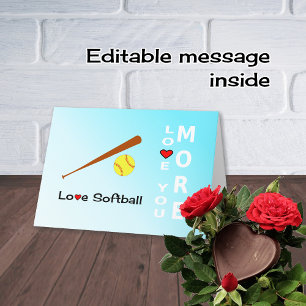 Cartes Pour Fêtes Annuelles Love Softball Valentines Journée sports romantique