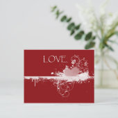 Cartes Pour Fêtes Annuelles LOVE Valentine's Day Red White Heart Dons (Debout devant)