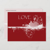 Cartes Pour Fêtes Annuelles LOVE Valentine's Day Red White Heart Dons (Devant / Derrière)