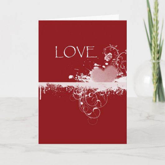 Cartes Pour Fêtes Annuelles LOVE Valentine's Day Red White Heart Dons (Devant)