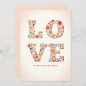 Cartes Pour Fêtes Annuelles "LOVE You, Always, Forever" Amour Floral Rétro (Devant / Derrière)