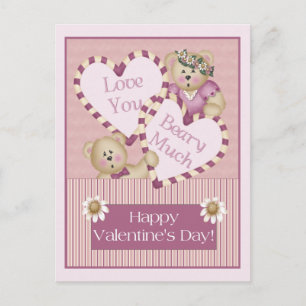 Cartes Pour Fêtes Annuelles Love You Beary Many Valentine's Day Postcard