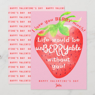 Cartes Pour Fêtes Annuelles Love You Berry Beaucoup de fraises sucrées Valenti