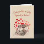 Cartes Pour Fêtes Annuelles Love You like no Otter Fun Cute Otter Husband Holi<br><div class="desc">Je vous aime pas Otter Cute Otter Art animal avec les coeurs Parfait pour le Mari que vous aimez avec un sens de l'humour et du plaisir et qui aime les animaux.</div>