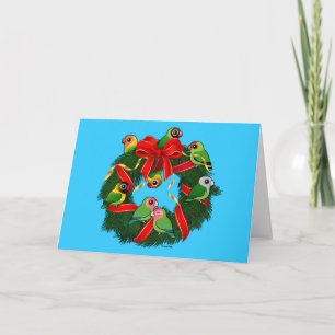 Cartes Pour Fêtes Annuelles Lovebirds Birdoré couronne de Noël