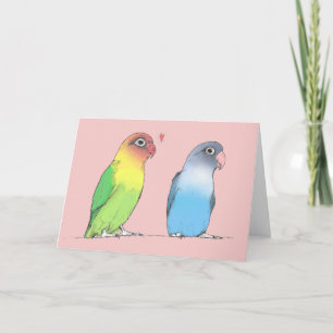 Cartes Pour Fêtes Annuelles Lovebirds Blank Greeting Card