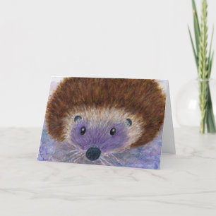 Cartes Pour Fêtes Annuelles Lovely Hedgehog watercolour greetings art