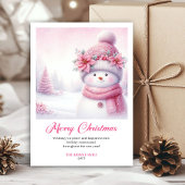 Cartes Pour Fêtes Annuelles Lovely Pink Snowman Printable Christmas Scene Card