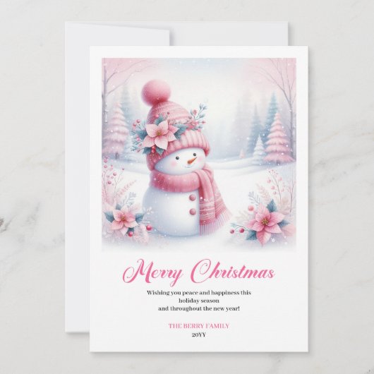 Cartes Pour Fêtes Annuelles Lovely Snowy Forest Kids Printable Christmas Card (Devant)