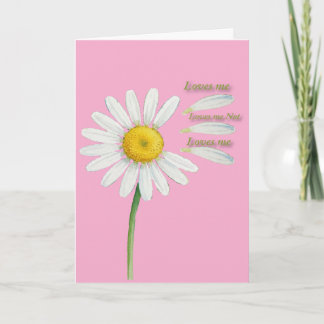 Cartes Pour Fêtes Annuelles Loves Me, Loves Me Not Daisy – Romantic Watercolor