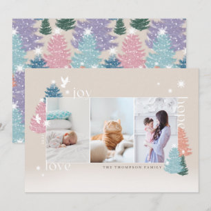 Cartes Pour Fêtes Annuelles Loy Joy Hope Pastel Christmas Tree Forest 3 Photo